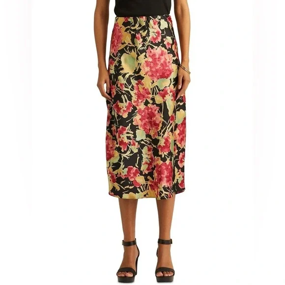 Lauren Ralph Lauren
Floral Charmeuse Midi Skirt in Multi (size 10) - Picture 3 of 10